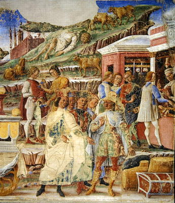The Triumph of Mercury: June, from the Room of the Months, c.1467-70 (fresco) (detail) van Francesco del Cossa
