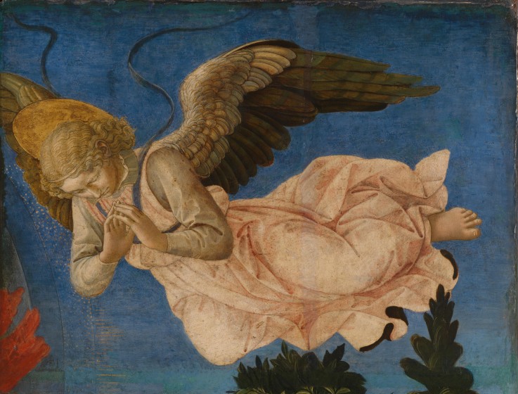 Angel (Panel of the Pistoia Santa Trinità Altarpiece) van Francesco di Stefano Pesellino