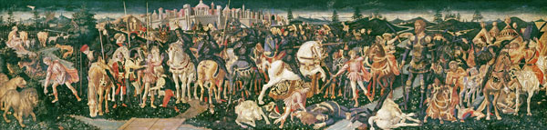 Der Triumph von David und Saul, c. 1445-55 van Francesco di Stefano Pesellino