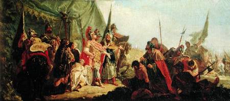Alexander the Great (356-23 BC) and Porus van Francesco Fontebasso