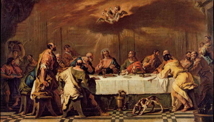The Last Supper (oil on canvas) van Francesco Fontebasso
