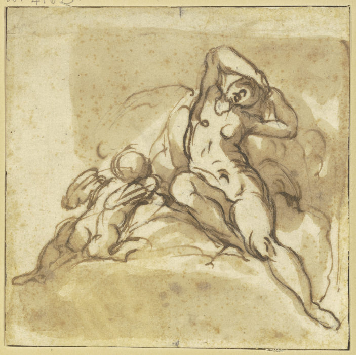 Schlafende Venus mit Amor van Francesco Furini