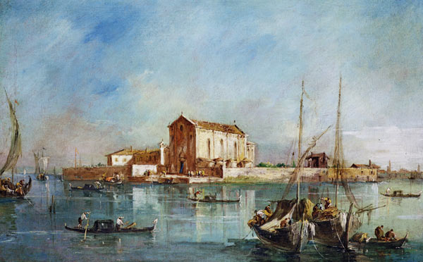 The Island of San Cristoforo della Pace, Murano (oil on canvas) van Francesco Guardi