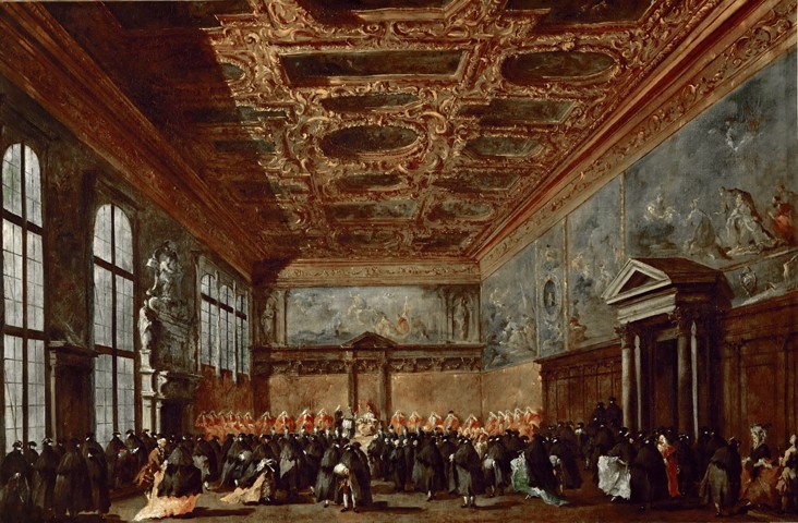 The Doge of Venice Giving Audience in the Sala del Collegio in the Doge’s Palace van Francesco Guardi