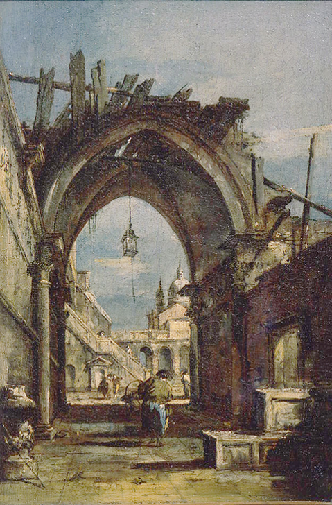 Tordurchblick in Venedig van Francesco Guardi