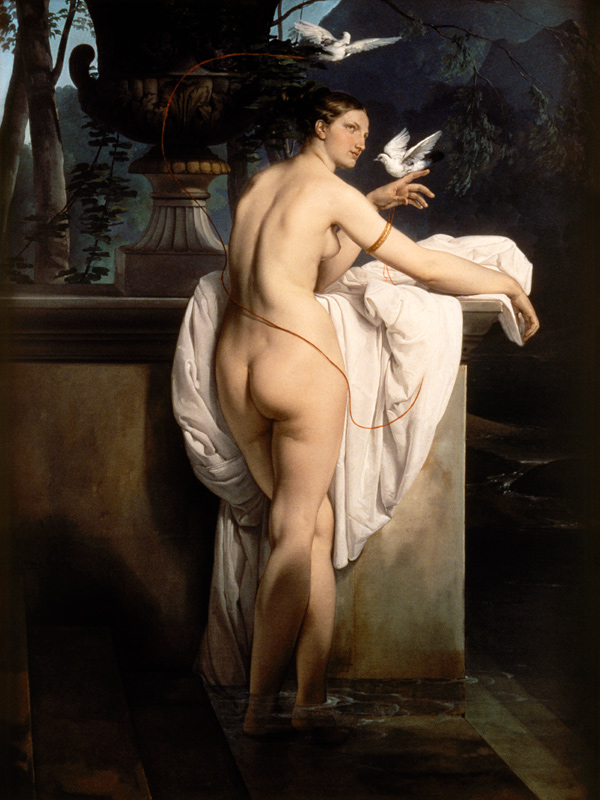 F.Hayez, Venus mit zwei Tauben scherzend van Francesco Hayez