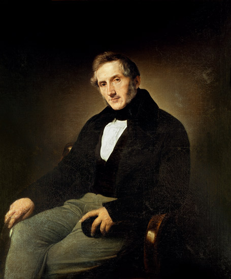 Portrait of Alessandro Manzoni (1785-1873) van Francesco Hayez