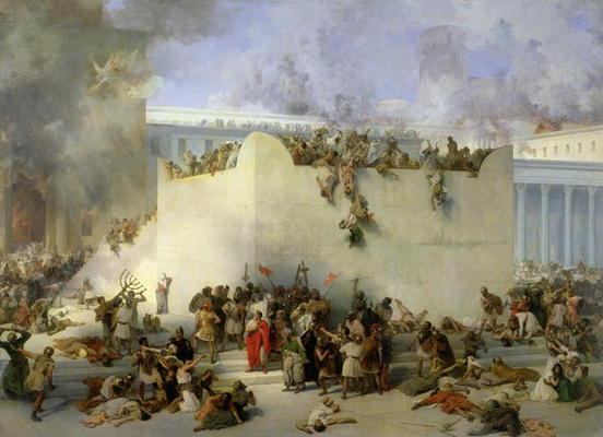 Destruction of the Temple of Jerusalem (oil on canvas) van Francesco Hayez
