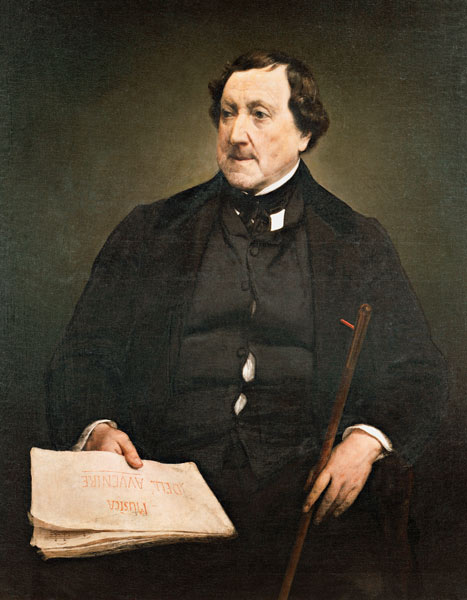Portrait of the composer Gioachino Antonio Rossini (1792-1868) van Francesco Hayez