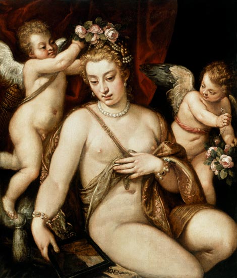 F.Montemezzano, Venus mit Amoretten van Francesco Montemezzano