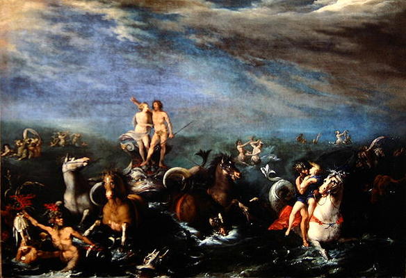 Triumph of Neptune (oil on canvas) van Francesco Napoletano