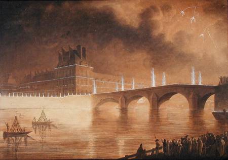 Illumination of the Quay and Pont des Tuileries van Francesco Piranesi