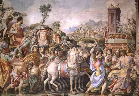 The Triumph of Marcus Furius Camillus (447-365 BC), from the Sala dell'Udienza van Francesco Salviati