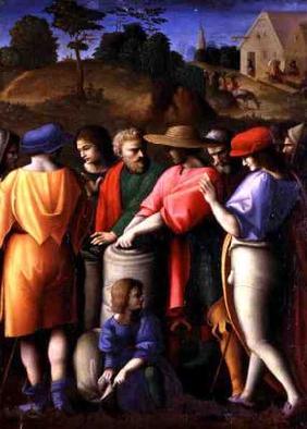 The Search for the Stolen Cup, from 'The Stories of Giuseppe Ebreo' (tempera on panel)