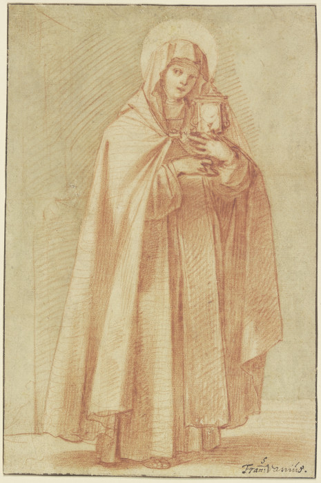 Die Heilige Klara, die Hostie tragend van Francesco Vanni