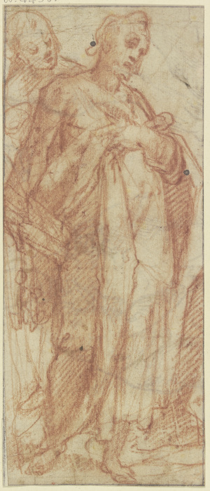Zwei stehende männliche Figuren nach rechts van Francesco Vanni