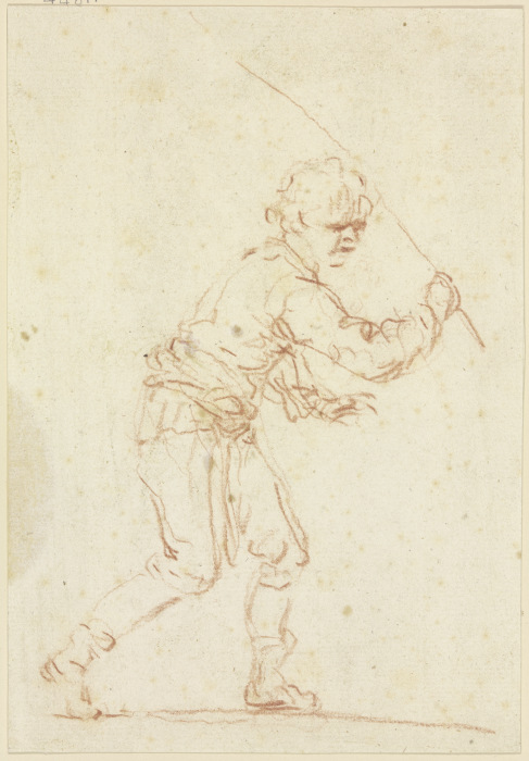 Hirtenknabe, eine Gerte in der Hand van Francesco Zuccarelli