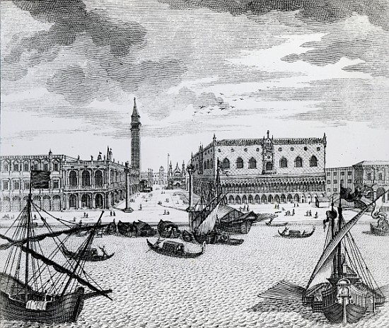 View of Piazza San Marco from the Bacino, Venice van Francesco Zucchi