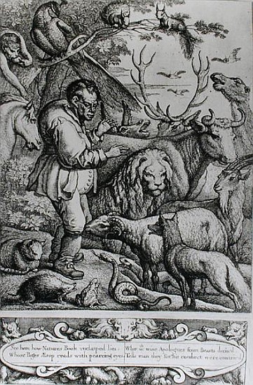 Illustration from the Introduction to Aesop''s Fables van Francis Barlow