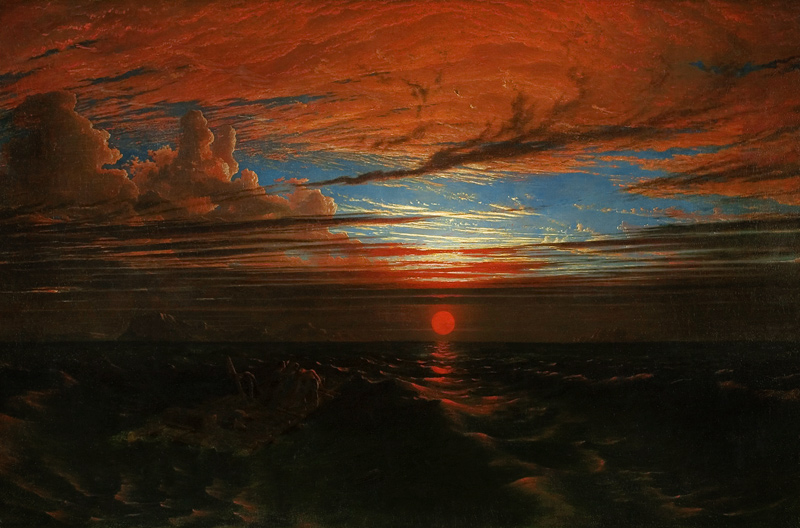 Sunset at Sea after a Storm van Francis Danby