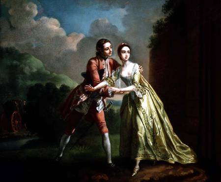 Robert Lovelace preparing to abduct Clarissa Harlowe from 'Clarissa' by Samuel Richardson (1689-1761 van Francis Hayman