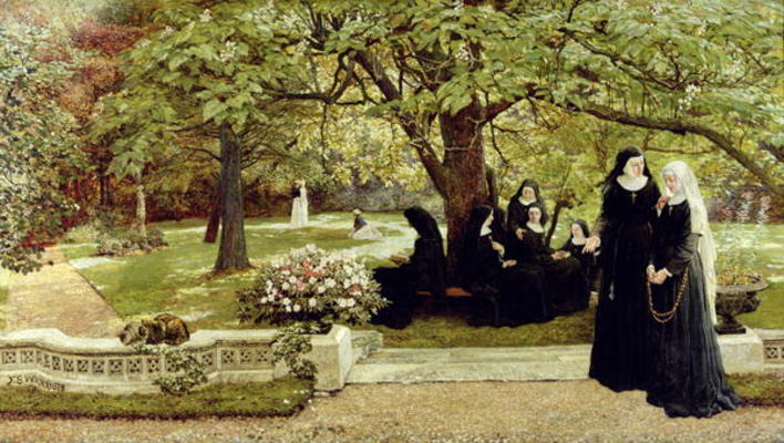 The Convent Garden, 1878 (oil on canvas) van Francis S. Walker