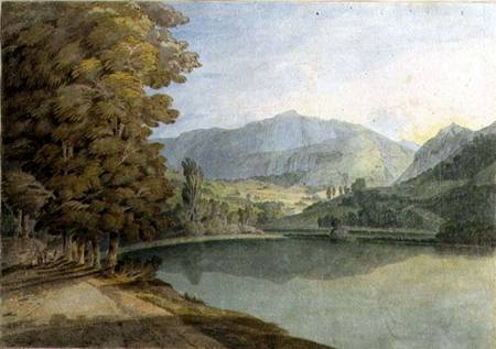Rydal Water (pen & ink with w/c on paper) van Francis Towne