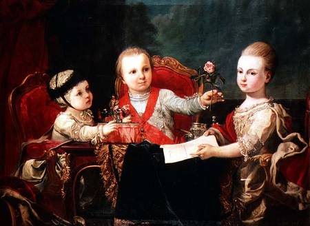 Three Princes, Children of Charles III van Francisco de la Traverse