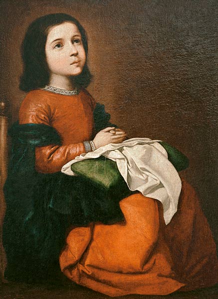 Die Jugend der Mutter Gottes van Francisco de Zurbarán (y Salazar)