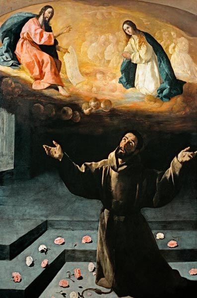 Zurbaran / St. Francis in Portiuncula van Francisco de Zurbarán (y Salazar)