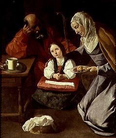 Maria, Joseph und der Jesusknabe van Francisco de Zurbarán (y Salazar)