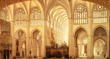 The interior of Toledo Cathedral van Francisco Hernandez Y Tome