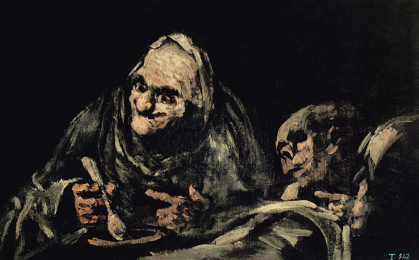 Two Old Men Eating, one of the 'Black Paintings' van Francisco José de Goya