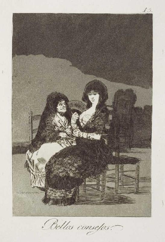 Bellos consejos ("Gute Ratschläge"). van Francisco José de Goya