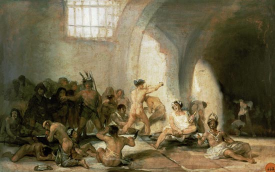 Das Irrenhaus. van Francisco José de Goya