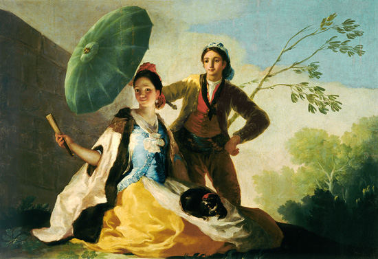 Der Sonnenschirm van Francisco José de Goya