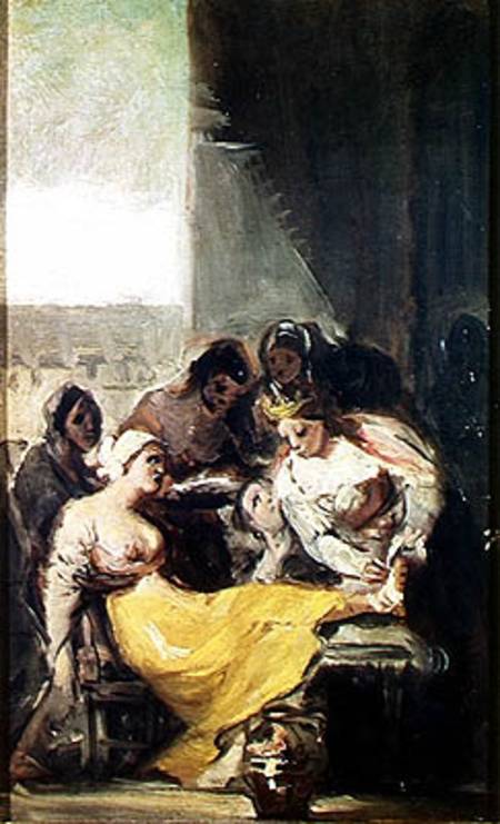 St. Isabella Caring for the Lepers van Francisco José de Goya