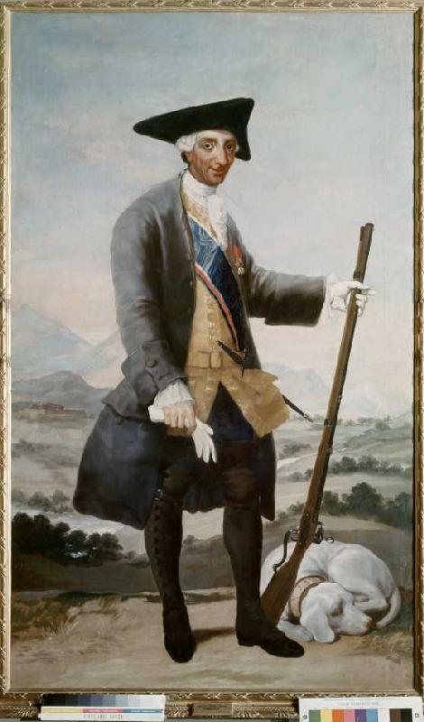 Karl III. von Spanien im Jagdkostüm. van Francisco José de Goya
