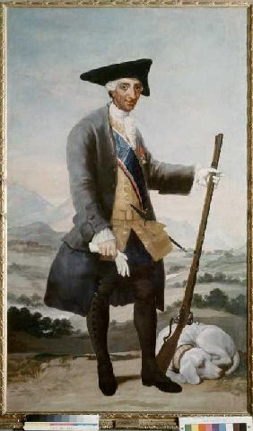 Karl III. von Spanien im Jagdkostüm.