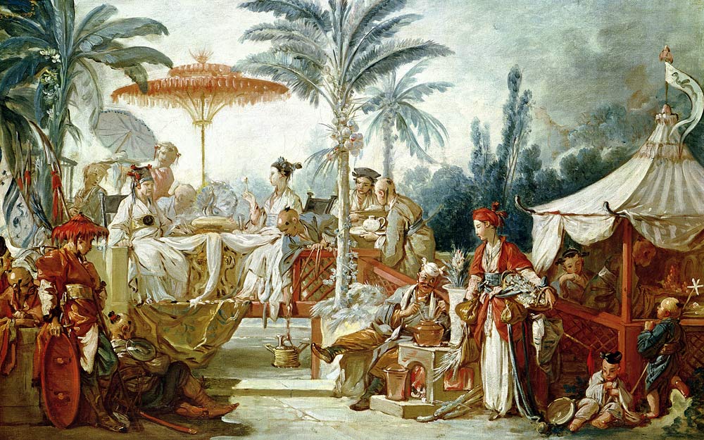 Feast of the Chinese Emperor, study for a tapestry cartoon, c.1742 van François Boucher