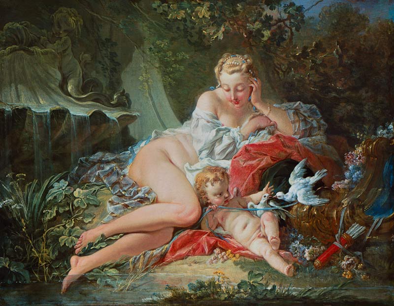 Venus und Amor van François Boucher