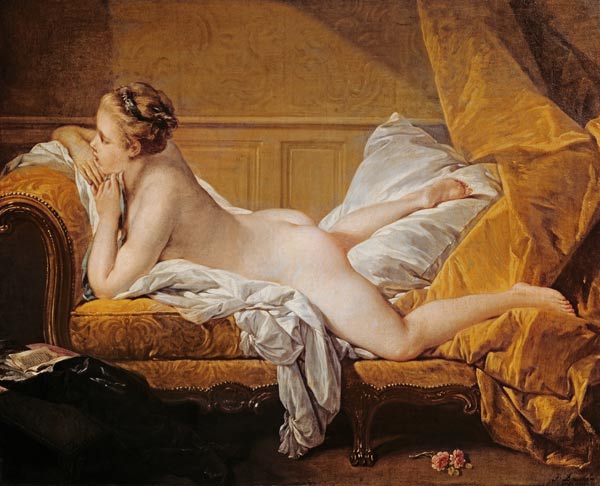 Ruhendes Mädchen (Luise O`Murphy) van François Boucher