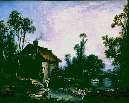 Landscape with a Watermill van François Boucher
