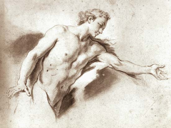 Nude study (pencil) van François Boucher