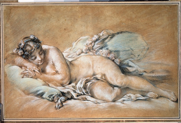 Sleeping young woman van François Boucher