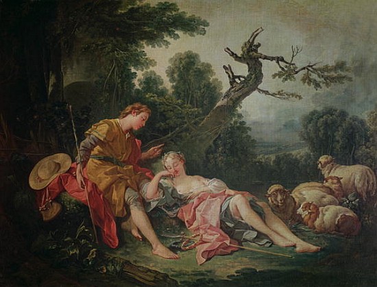 The Sleeping Shepherdess van François Boucher