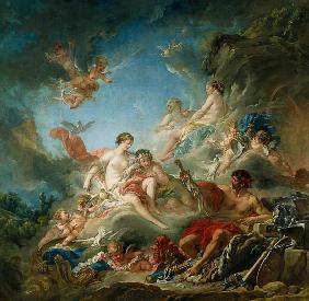 Vulcan geeft Venus de wapens voor Aeneas