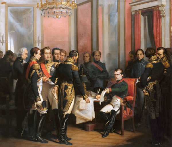 The Abdication of Napoleon at Fontainebleau on 11 April 1814 van Francois Bouchot