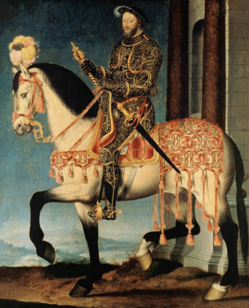 Equestrian portrait of Francis I of France van François Clouet