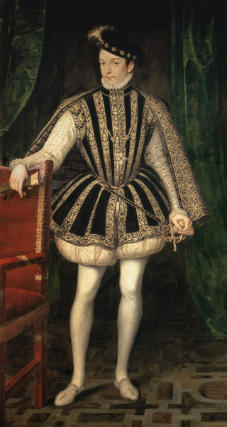 Portrait of King Charles IX of France (1550-1574) van François Clouet